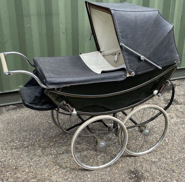 Antique Vintage 1940's Silver Cross Coach Pram Baby Carriage Stroller  England